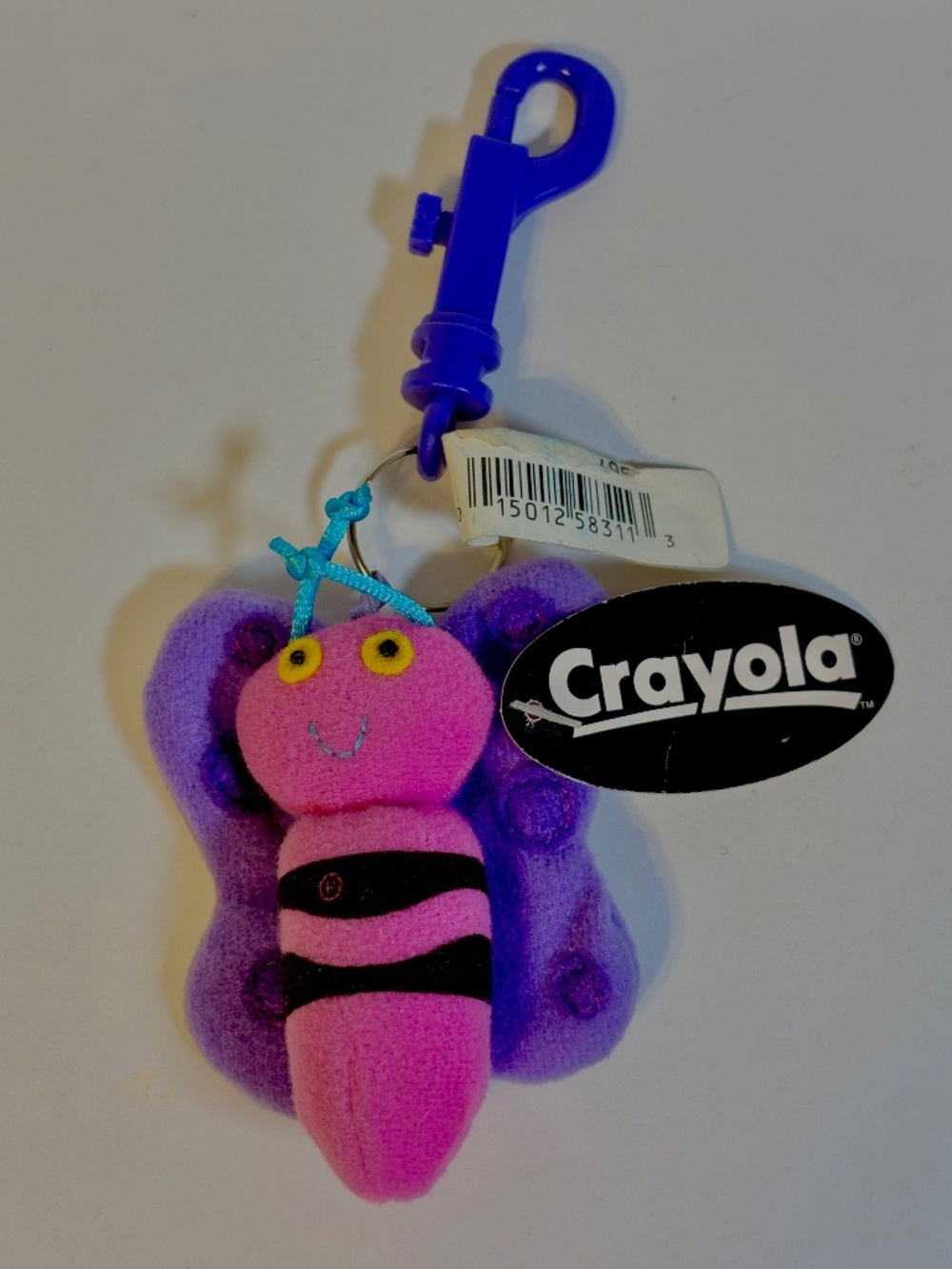 Vintage Crayola Hallmark Keychain Very Shy Butterfly School Bag Clip Charm New